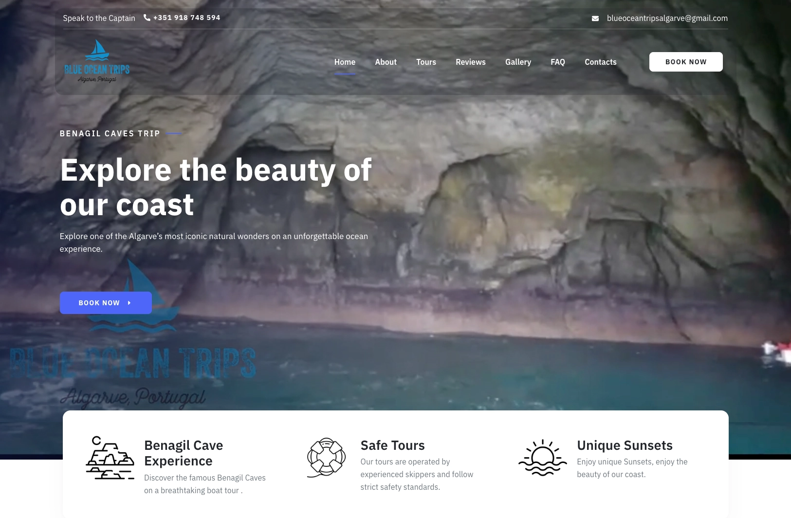 Blue Ocean Trips — Website profissional