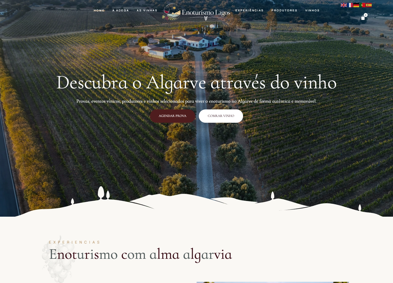 Enoturismo Lagos — Website profissional