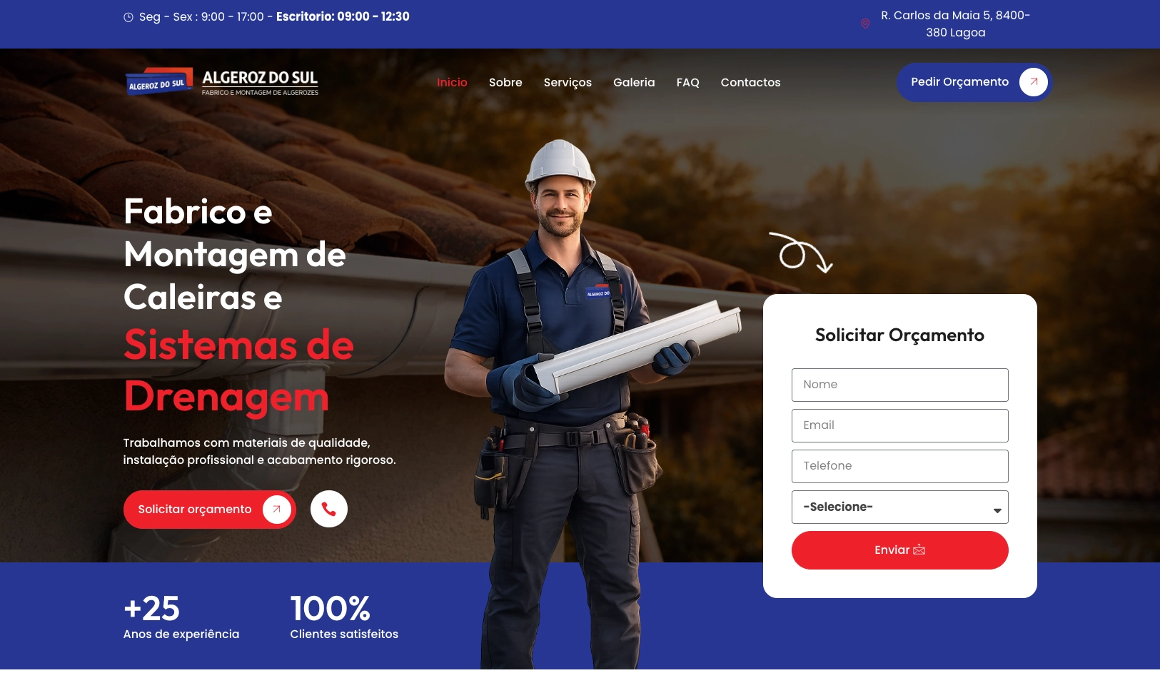Algeroz do Sul — Website profissional