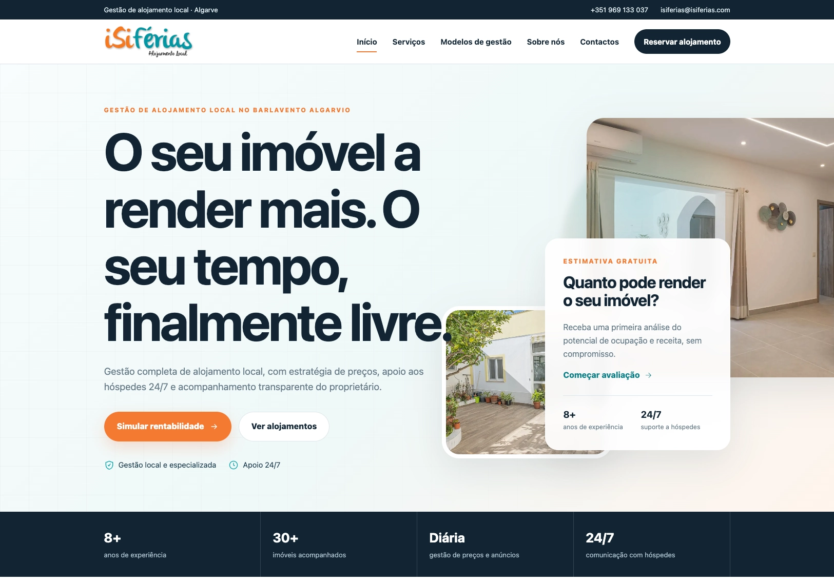IsiFérias — Website profissional