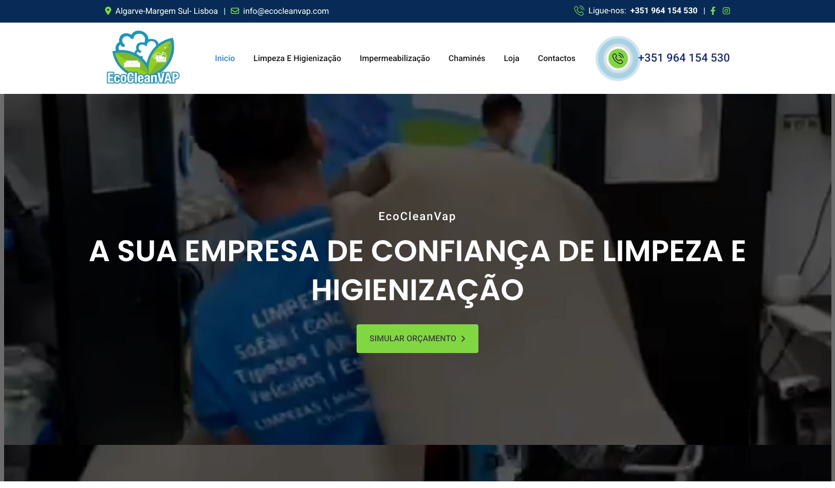 Eco Clean Vap — Website profissional