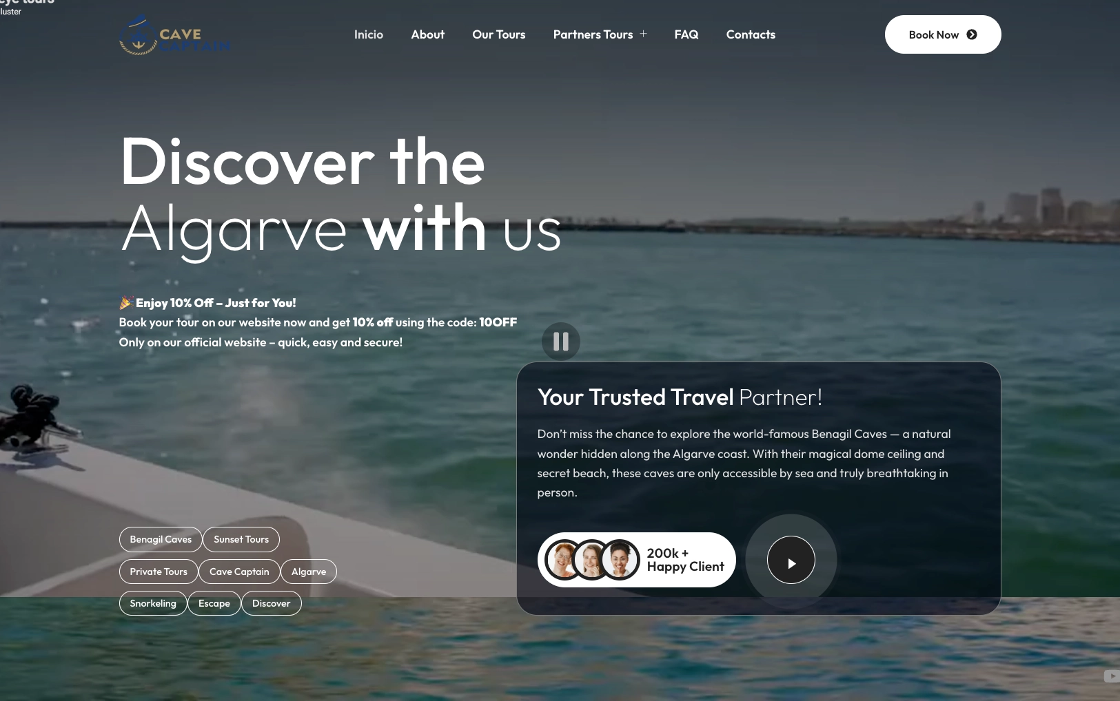 Algarve Cave Captain — Website profissional