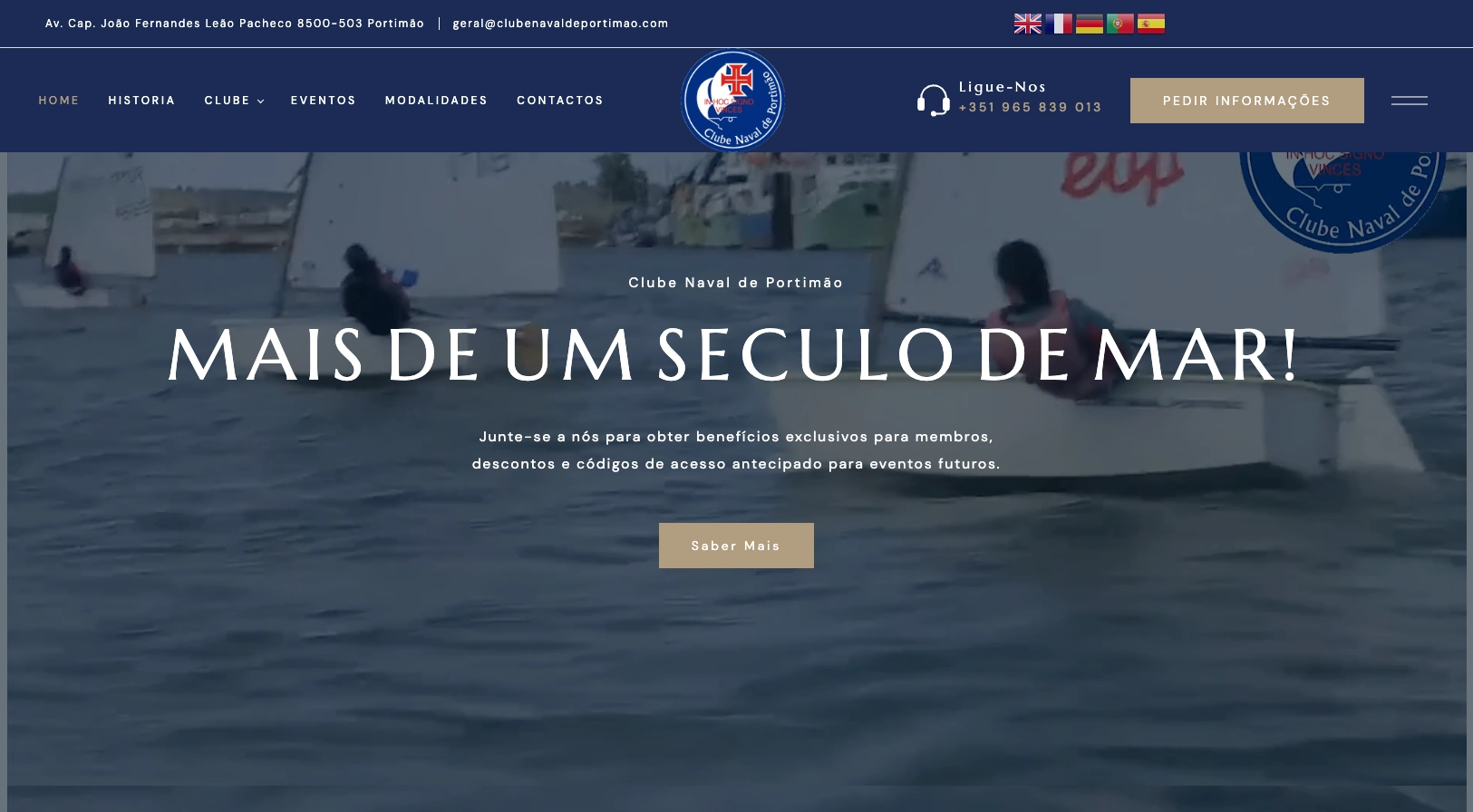 Clube Naval de Portimão — Website profissional