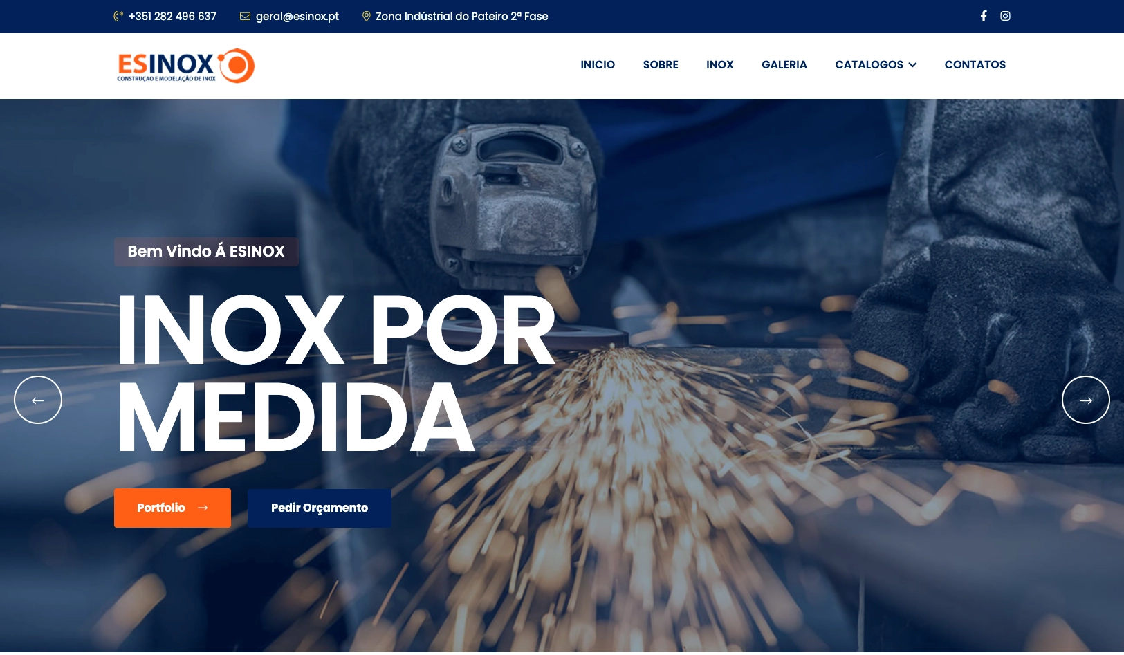 Esinox — Website profissional