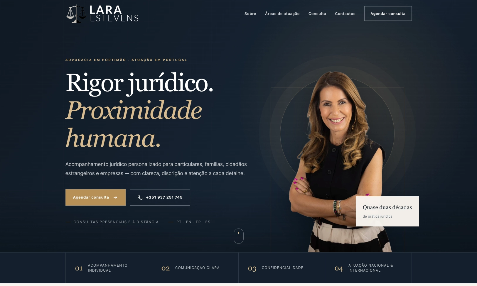 Lara Estevens — Presença profissional