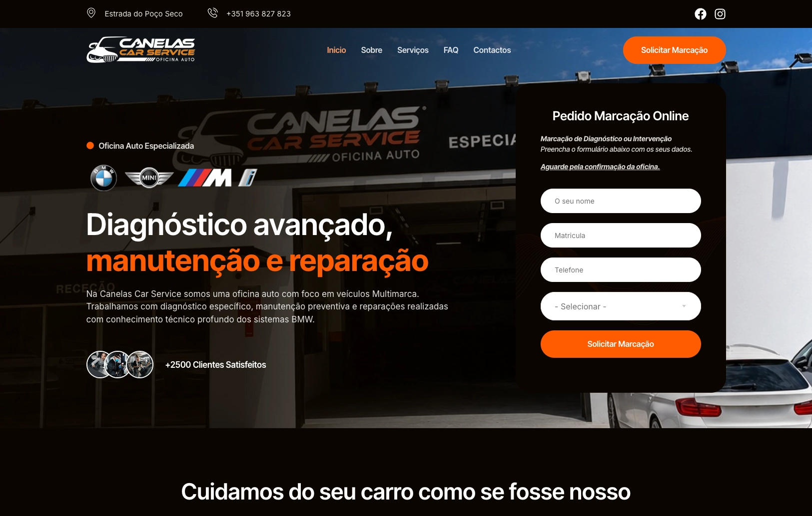 Canelas Car Service — Website profissional