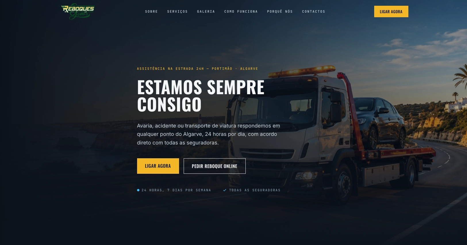 Reboques Gomes — Website profissional