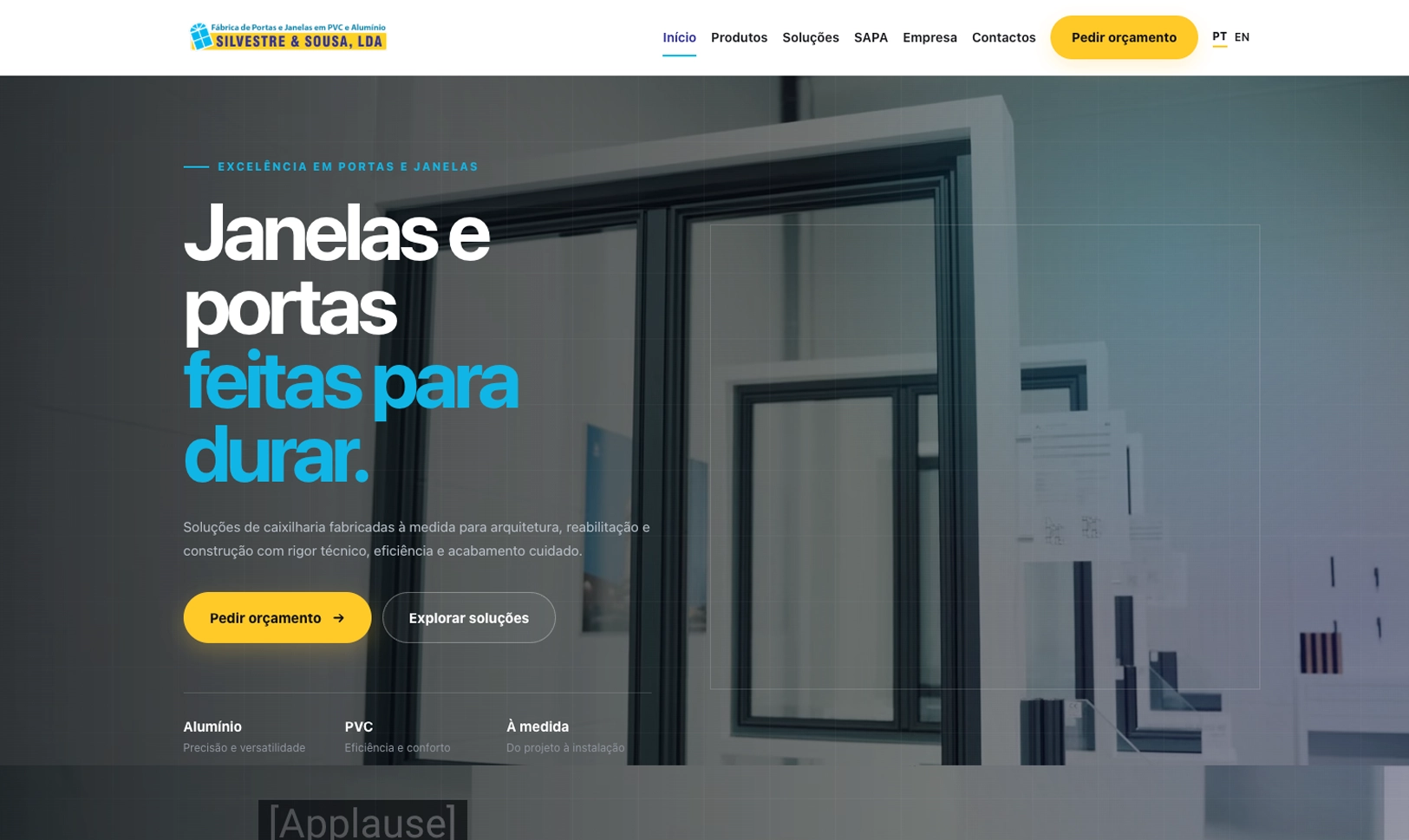 Silvestre & Sousa — Website de Caixilharia em Alumínio e PVC